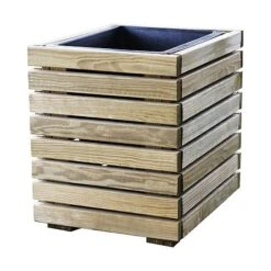 Cerland Horizon Outdoor Square Wooden Planter Tall 40cm -Plants Sale 004032 01