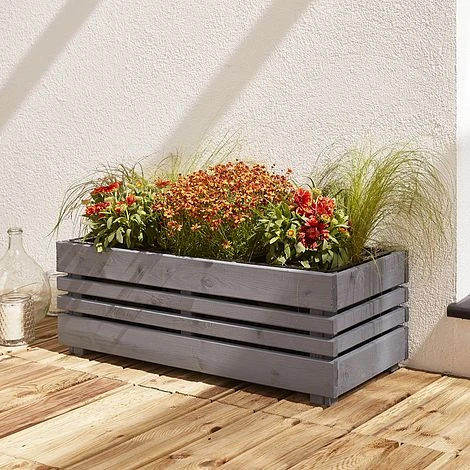 Cerland Geteborg Outdoor Rectangular Wooden Planter 91cm 3 Cerland Geteborg Outdoor Rectangular Wooden Planter 91cm