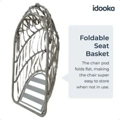 Idooka Rattan Hanging Garden Egg Chair -Plants Sale 0320Foldable