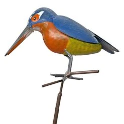 Metal Kingfisher Garden Stake 1m Tall Outdoor Bird Ornament -Plants Sale 2454 2