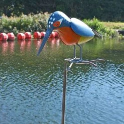 Metal Kingfisher Garden Stake 1m Tall Outdoor Bird Ornament -Plants Sale 2454 4