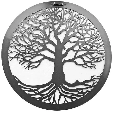 40cm Round Tree Of Life Wall Art Black Metal Garden Or Home Ornament 4 40cm Round Tree Of Life Wall Art Black Metal Garden Or Home Ornament - Image 2