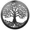 40cm Round Tree Of Life Wall Art Black Metal Garden Or Home Ornament -Plants Sale 30852