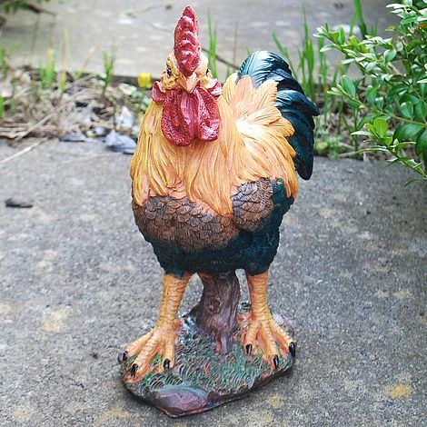 Standing Cockerel Bird Garden Animal Ornament 4 Standing Cockerel Bird Garden Animal Ornament - Image 2