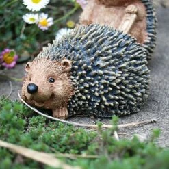 Set Of 3 Hedgehog Garden Animal Ornaments Outdoor Statues -Plants Sale 3439 3