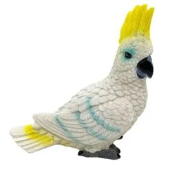 Realistic Cockatoo Parrot Garden Bird Ornament 12cm Outdoor Statue