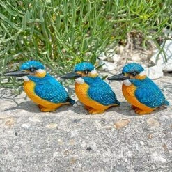 3 Pot Topping Kingfisher Bird Garden Ornaments -Plants Sale 3710 8