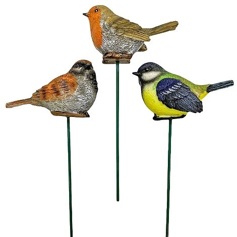 3 Garden Birds On Sticks Outdoor Ornaments 4 3 Garden Birds On Sticks Outdoor Ornaments - Image 2