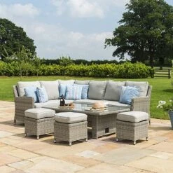 Maze Rattan Oxford Corner Dining Set With Ice Bucket & Rising Dining Table -Plants Sale 401760 2