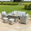 Maze Rattan Oxford Sofa Dining Set With Ice Bucket & Rising Table -Plants Sale 401761 1