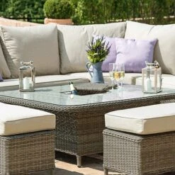 Maze Rattan Winchester Royal Corner Dining Ice Bucket & Rising Table Set -Plants Sale 402115 3