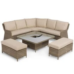 Maze Rattan Winchester Royal Corner Dining Ice Bucket & Rising Table Set -Plants Sale 402115 4