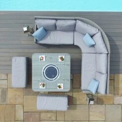 Maze Rattan Oxford Royal Corner Dining Set With Firepit Table -Plants Sale 403052 10