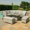 Maze Rattan Oxford Royal Corner Dining Set With Firepit Table -Plants Sale 403052 2