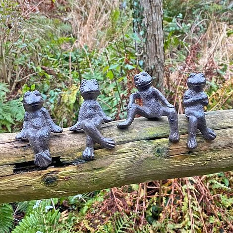 Four Edge Sitting Cast Iron Frog Ornaments 6 Four Edge Sitting Cast Iron Frog Ornaments - Image 4