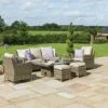Maze Rattan Luxury Winchester Sofa Dining Set With Ice Bucket And Rising Table 7 Seat -Plants Sale 450098 2