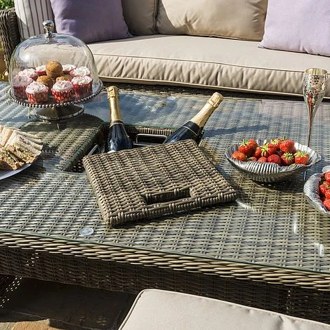 Maze Rattan Luxury Winchester Sofa Dining Set With Ice Bucket And Rising Table 7 Seat 4 Maze Rattan Luxury Winchester Sofa Dining Set With Ice Bucket And Rising Table 7 Seat - Image 2