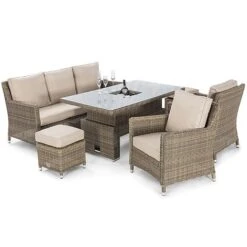 Maze Rattan Luxury Winchester Sofa Dining Set With Ice Bucket And Rising Table 7 Seat 15 Maze Rattan Luxury Winchester Sofa Dining Set With Ice Bucket And Rising Table 7 Seat -Plants Sale 450098 7