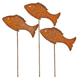 3 Fish Silhouette Stake Garden Ornaments -Plants Sale 562194020712 7