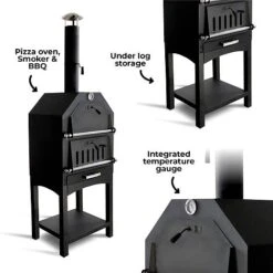 La Hacienda Napoli Multi-Function 4 In 1 Pizza Oven, Outdoor Oven, BBQ & Smoker -Plants Sale 56336 5
