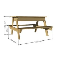 Soulet Childrens Wooden Picnic Table With Sandpit -Plants Sale 782714 VISUEL DIM PRODUIT