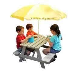 Soulet Childrens Garden Picnic Table Grey -Plants Sale 783568 DET 02