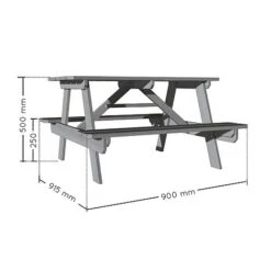 Soulet Childrens Garden Picnic Table Grey -Plants Sale 783568 VISUEL DIM PRODUIT