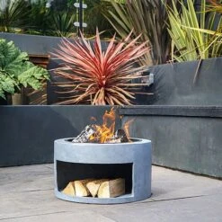 Firebowl & Round Console Cement H32Cm D58Cm -Plants Sale 996767 3