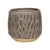 Arles Leaf Embossed Mocha Planter H17Cm D18Cm -Plants Sale ALEMP18