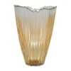 Amber Rippled Glass Vase H25Cm W14.5Cm