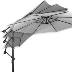 Idooka 300cm Grey Cantilever Garden Parasol - Patio Umbrella & Sun Shade 24 Idooka 300cm Grey Cantilever Garden Parasol - Patio Umbrella & Sun Shade -Plants Sale Adjustable1