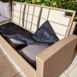 Rowlinson Garden Deluxe Rattan Corner Sofa Dining Set 8 Seat Oatmeal 23 Rowlinson Garden Deluxe Rattan Corner Sofa Dining Set 8 Seat Oatmeal -Plants Sale AlbanyCornerset Wheat 07