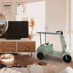 Idooka Green Metal Scooter Side Table -Plants Sale BT1000 BARS.GREEN .LifestyleLivingRoom