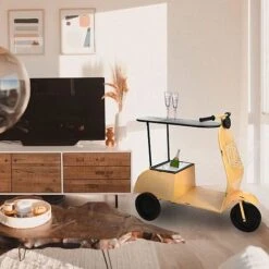 Idooka Green Metal Scooter Side Table -Plants Sale BT1000 BARS.YELLOW.LifestyleLivingRoom