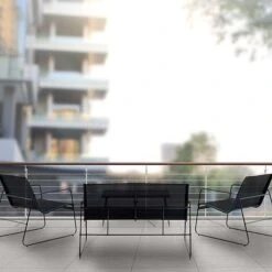 Idooka 4 Seater Black Mesh Lounge Sofa Set -Plants Sale Balcony1