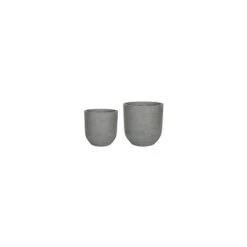 Catania Grey Terrazzo Set Of 2 Round Planters