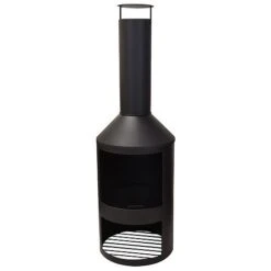 Idooka Black Chiminea Outdoor Heating Fire Pit -Plants Sale CM70001.LogStore.Main