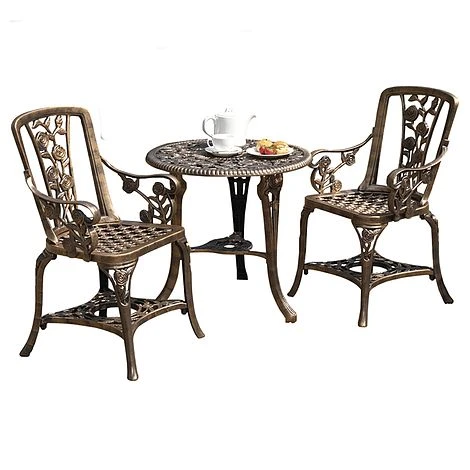 Three-Piece Rose Armchair Bistro Set - Bronze 4 Three-Piece Rose Armchair Bistro Set - Bronze - Image 2