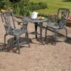 Three-Piece Rose Armchair Bistro Set - Pewter 1 Three-Piece Rose Armchair Bistro Set - Pewter -Plants Sale D9507 1