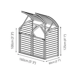Pressure Treated 5' X 3' Bin Storage Unit -Plants Sale Double20Bine20Store