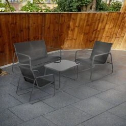 Idooka 4 Seater Black Mesh Lounge Sofa Set -Plants Sale FD4300500.Lifestyle