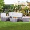Garden Gear Milan Rattan Lounge Sofa Set - Grey -Plants Sale FURN MILANLGRE T40542