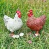 Pair Of Garden Chicken Ornaments