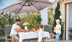 Idooka 300cm Grey Cantilever Garden Parasol - Patio Umbrella & Sun Shade 19 Idooka 300cm Grey Cantilever Garden Parasol - Patio Umbrella & Sun Shade -Plants Sale Family1