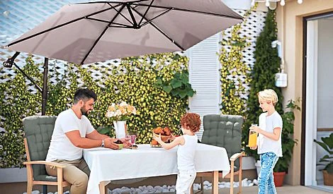 Idooka 300cm Grey Cantilever Garden Parasol - Patio Umbrella & Sun Shade 6 Idooka 300cm Grey Cantilever Garden Parasol - Patio Umbrella & Sun Shade - Image 4