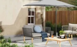 Idooka 300cm Grey Cantilever Garden Parasol - Patio Umbrella & Sun Shade 29 Idooka 300cm Grey Cantilever Garden Parasol - Patio Umbrella & Sun Shade -Plants Sale Fenced20Patio1