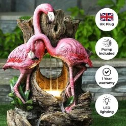 Flamingo LED Garden Water Feature -Plants Sale Flamingo edit