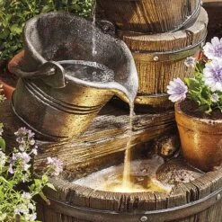 Cascading Barrel Water Feature And Planter 14 Cascading Barrel Water Feature And Planter -Plants Sale G1393 6 1000x1000 1