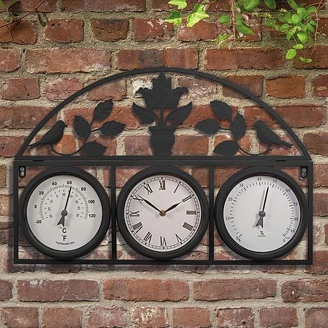 Garden Wall Clock - Black 3 Garden Wall Clock - Black
