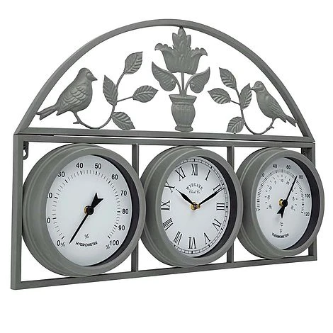 Garden Wall Clock - Grey 5 Garden Wall Clock - Grey - Image 3